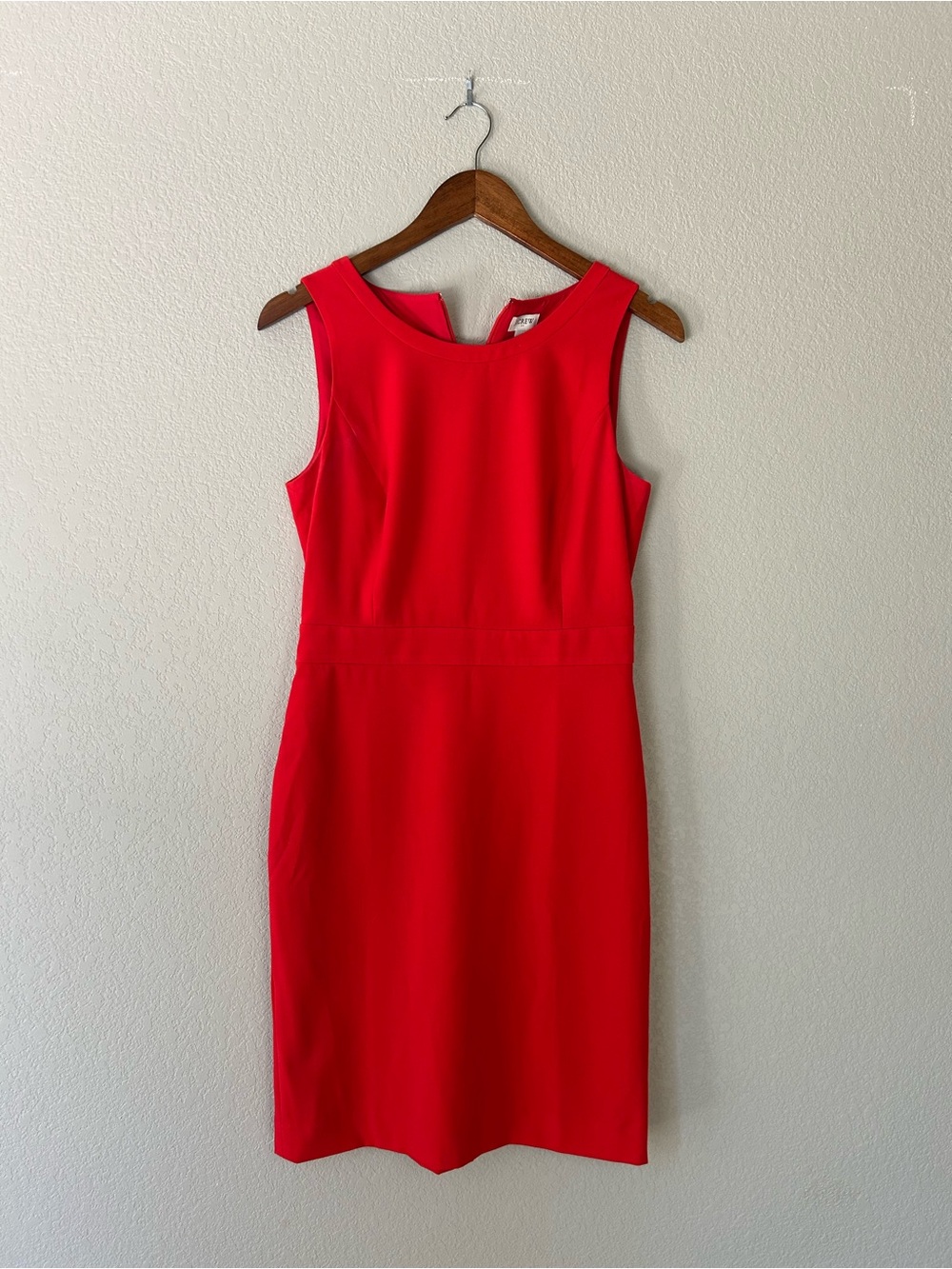 J. Crew Red Sleeveless Midi Sheath Dress - small